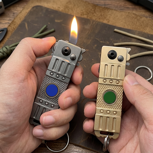 2-in-1 EDC Keychain Lighter & Utility Tool | Refillable Pocket Multitool