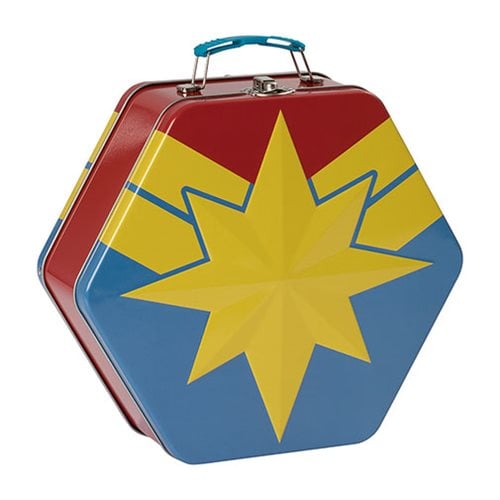 Captain Marvel Badge Shaped Tin Tote - Bladevip