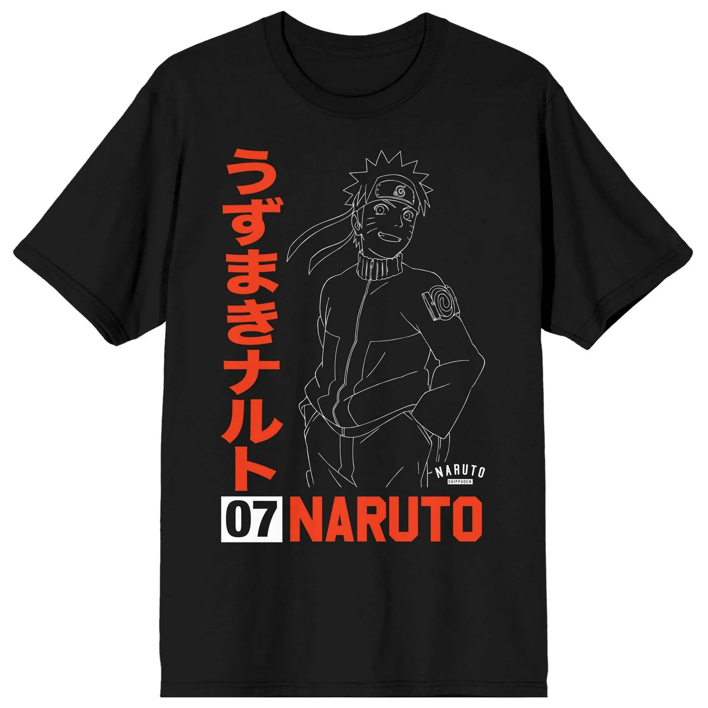Naruto Shippuden Uzumaki Line Art Men's Black T-shirt