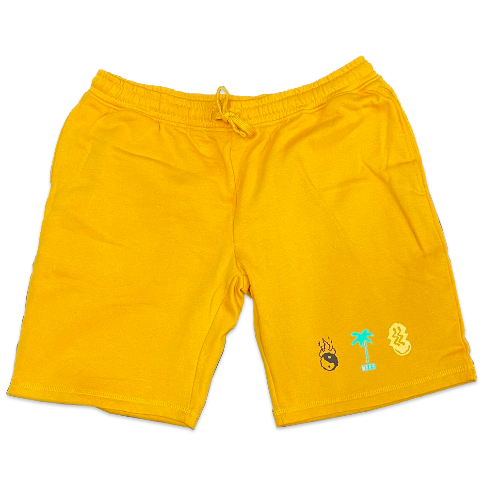 Men's Neff Fleece 8 Bit Graphic Sweatshorts Gold