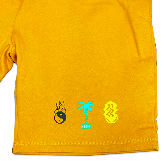 Men's Neff Fleece 8 Bit Graphic Sweatshorts Gold