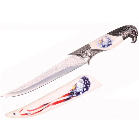 13 3/4" Patriotic Dagger Bald Eagle Wrapped in US Flag