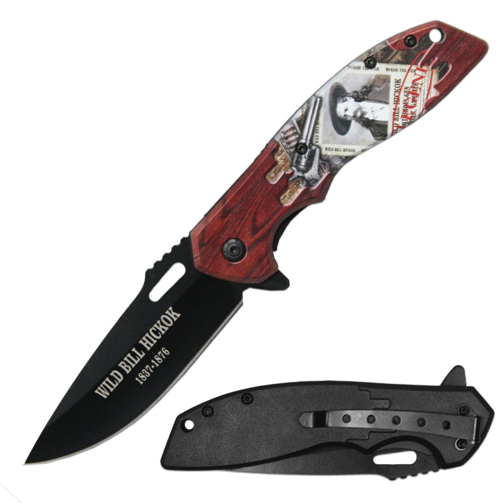 KN 1991-WB 4.5" Assist-Open Wild Bill Hickok Legends of the West Folding Knife with Belt Clip