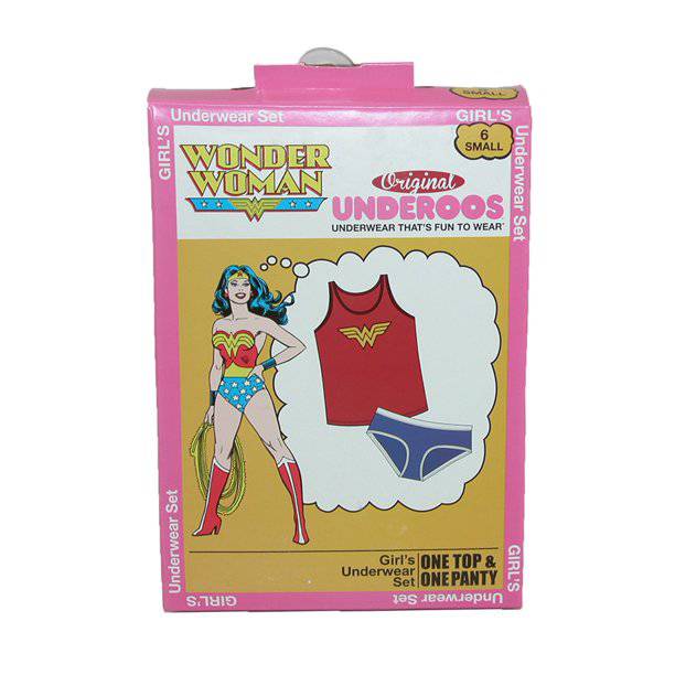 Conjunto de braguitas y camiseta sin mangas Underoos de DC Comics Wonder Woman para niña joven