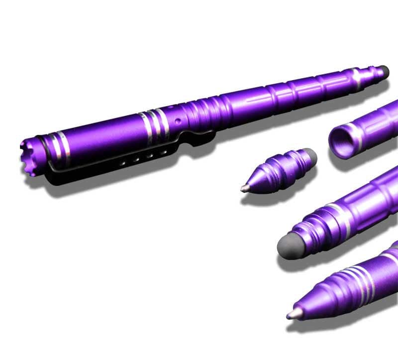 Bolígrafo táctico morado Bolígrafo táctico: Rompecristales de emergencia