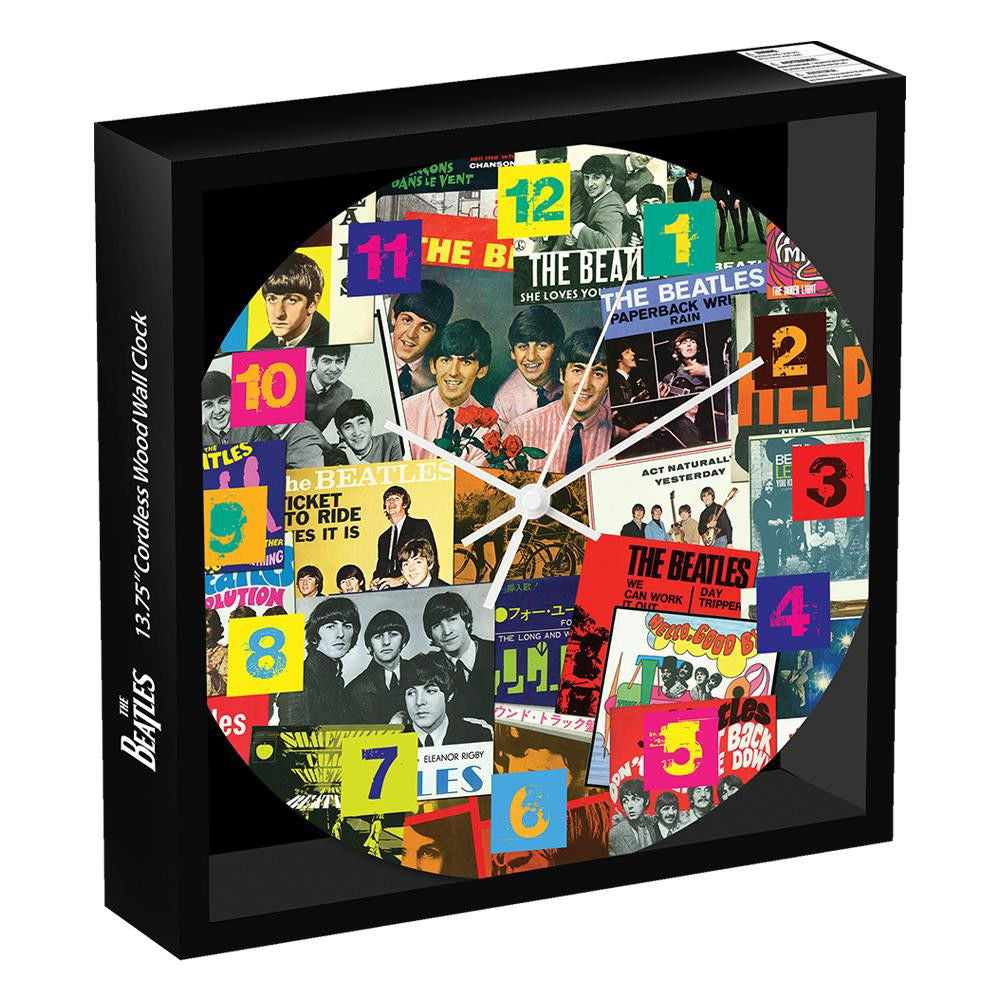 The Beatles Singles Collection 13.5" Wood Wall Clock - Bladevip