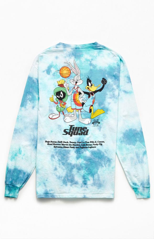 Men's Space Jam Tie-Dyed Puff Long Sleeve T-Shirt