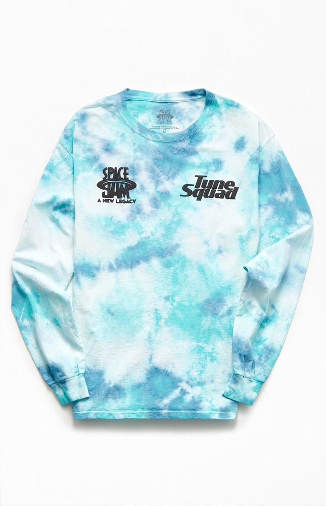 Men's Space Jam Tie-Dyed Puff Long Sleeve T-Shirt