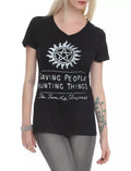 Women Junior's Supernatural Family Business V-Neck T-Shirt Tee