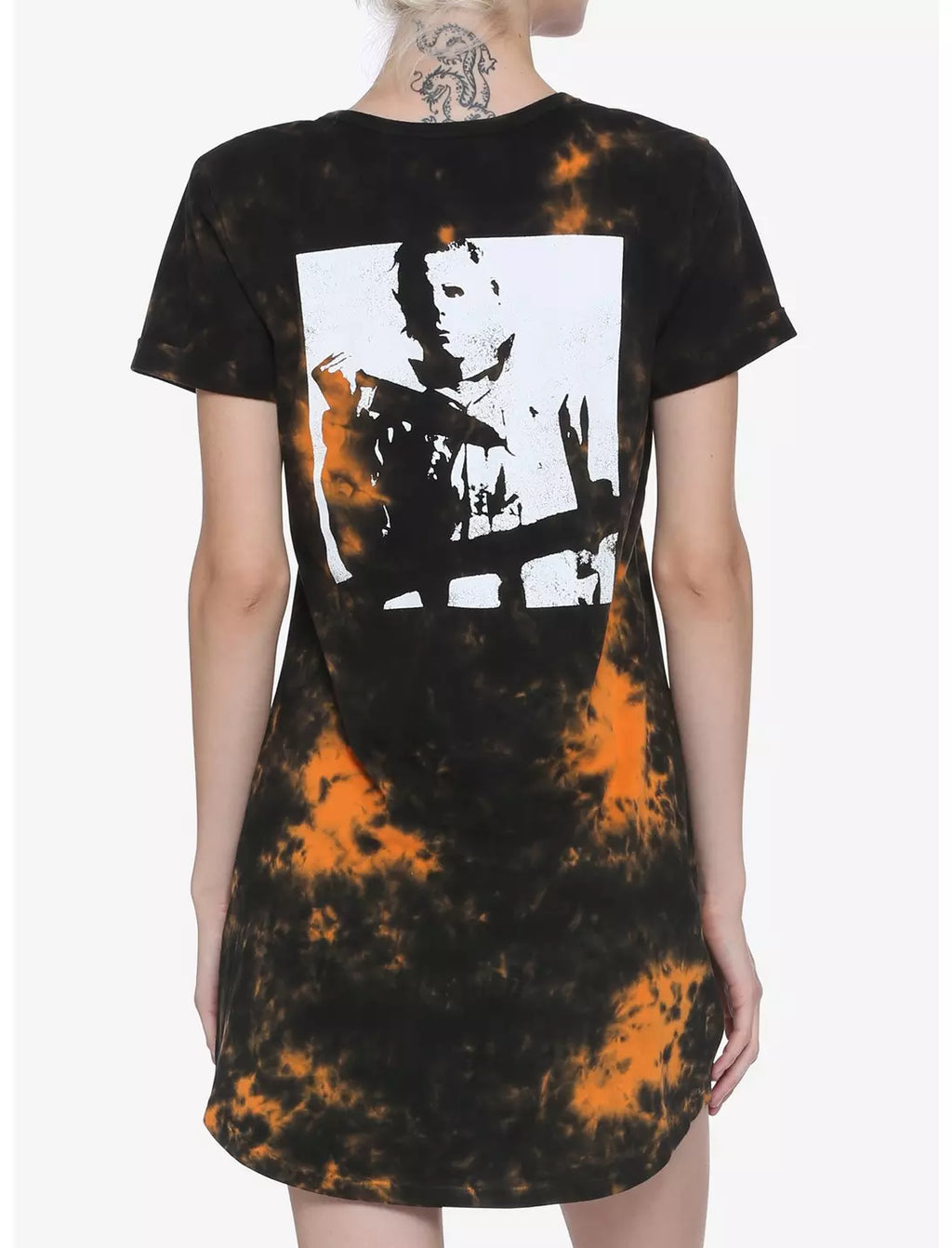 Halloween Michael Myers One Good Scare Tie-Dye T-Shirt Dress - view 3