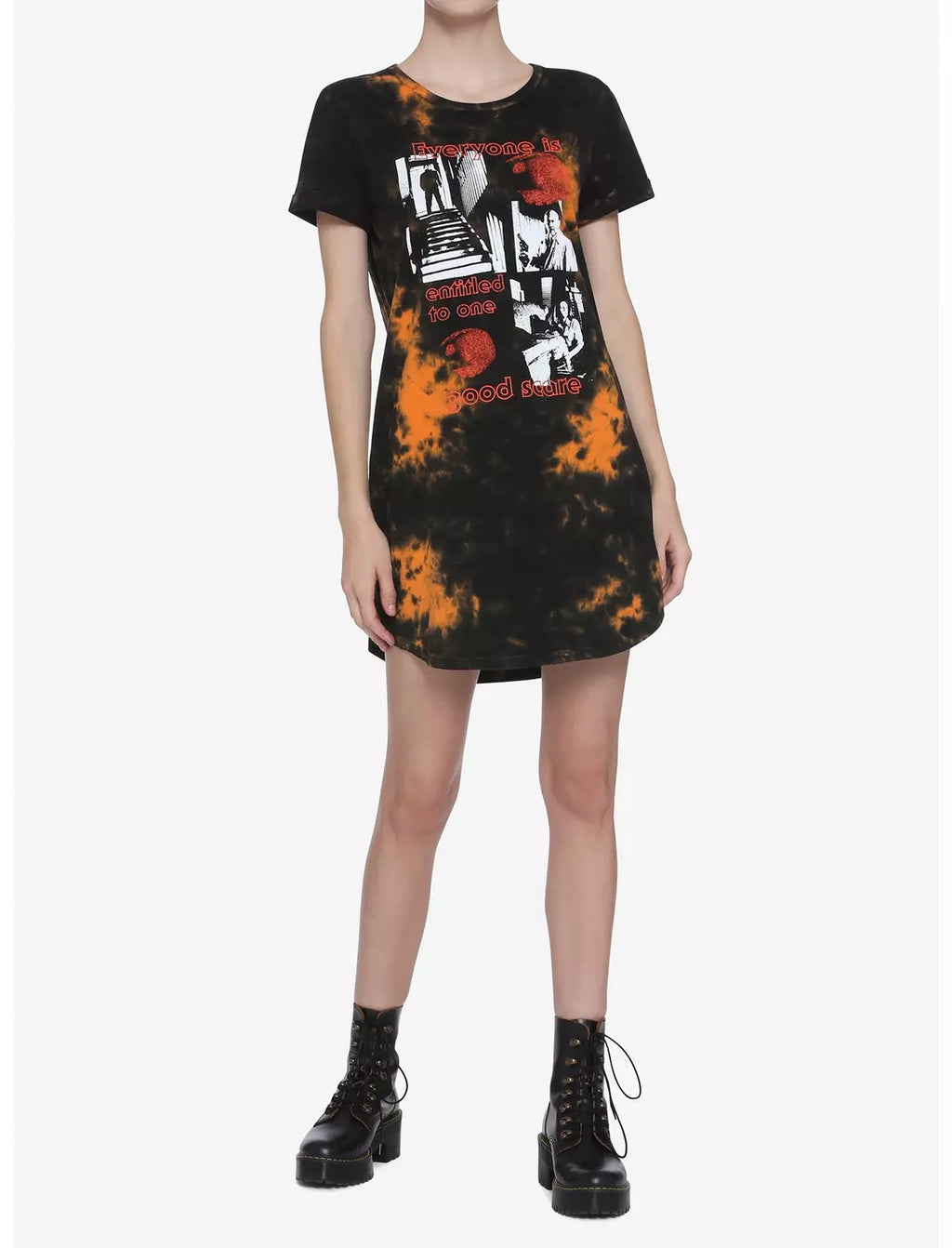 Halloween Michael Myers One Good Scare Tie-Dye T-Shirt Dress - view 4