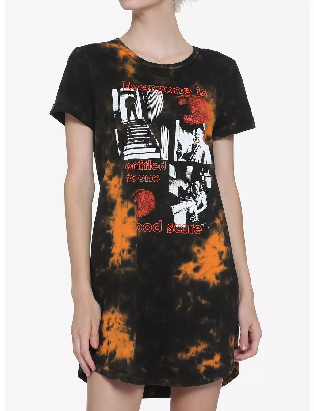 Halloween Michael Myers One Good Scare Tie-Dye T-Shirt Dress - view 2