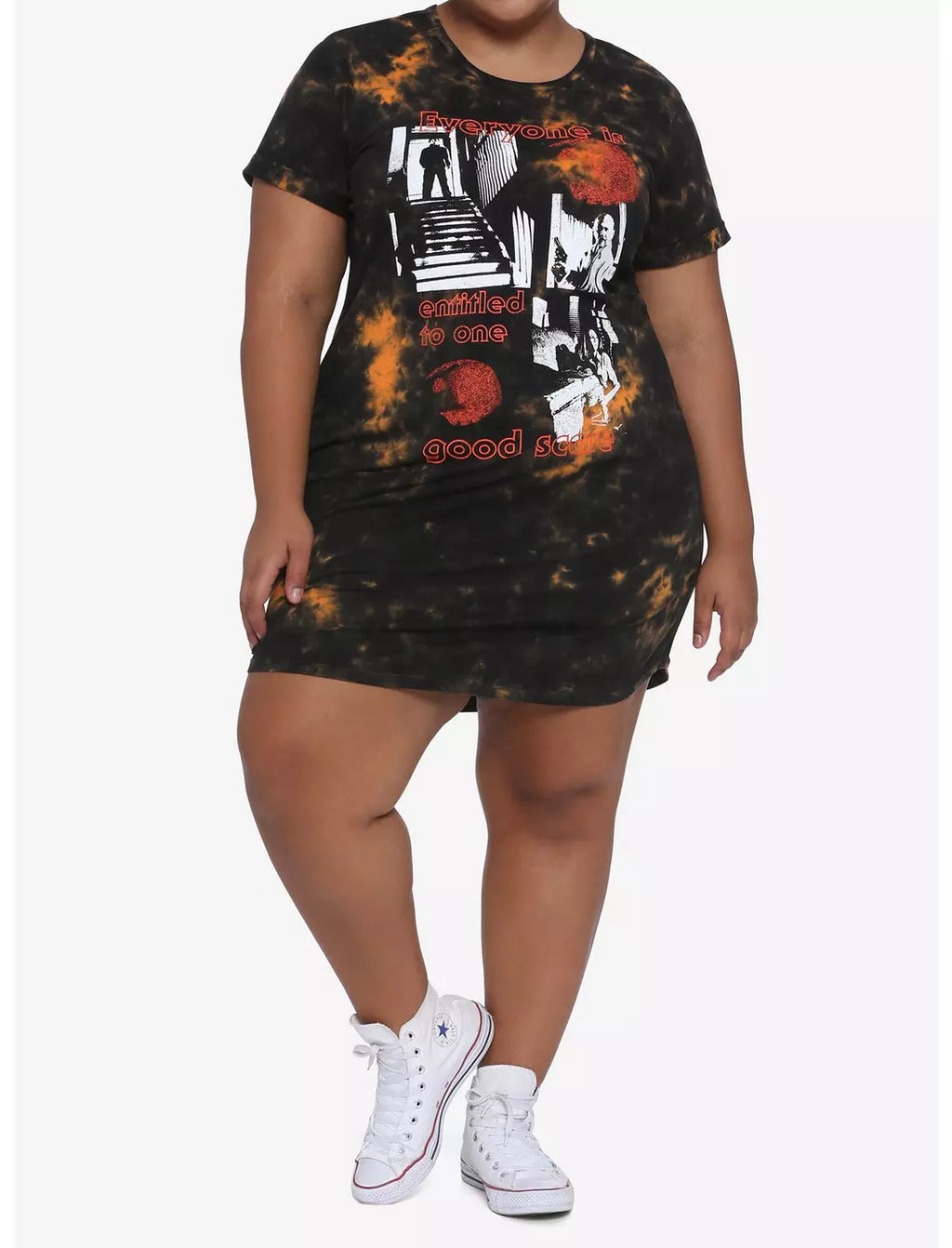 Halloween Michael Myers One Good Scare Tie-Dye T-Shirt Dress - view 7