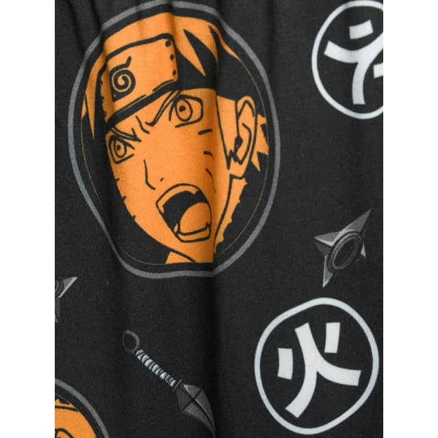 Men's Black Naruto Shippuden AOP Sleep Pants