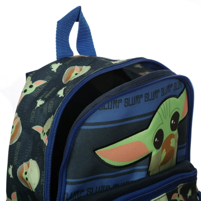Kids Mini Star Wars Mandalorian 11 Inch Mini Backpack with Grogu Diecut Patch & Toss Print