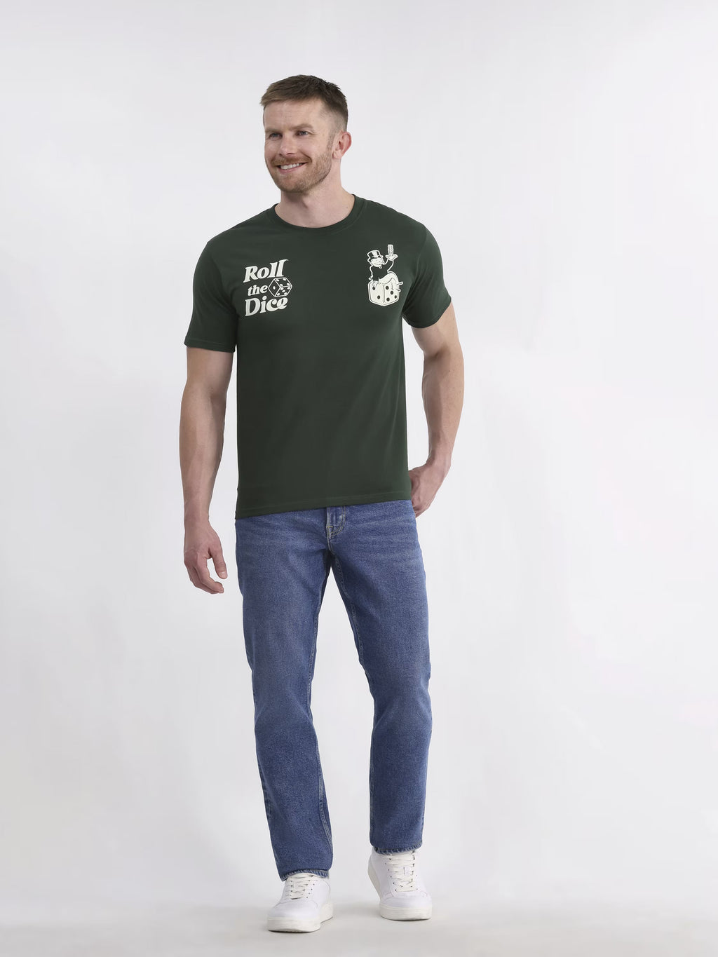 Men's Green Monopoly Roll The Dice Graphic Tee T-Shirt - view 4