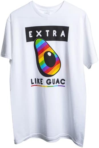 Adult White Extra Like Guac Rainbow Graphic Tee T-Shirt
