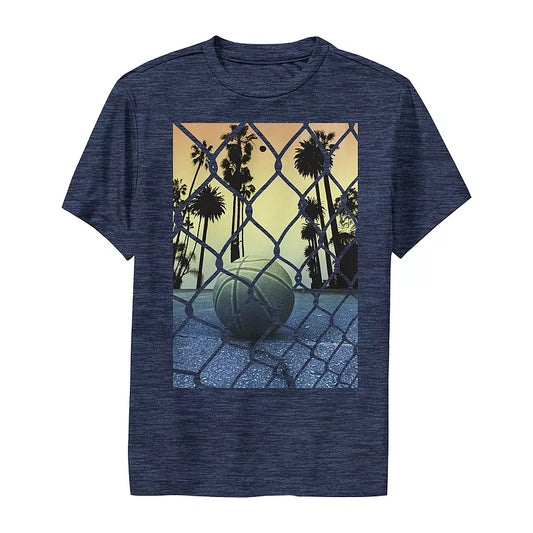 Boys 4-20 Blue Basketball Fence Graphic Tee T-Shirt - Bladevip