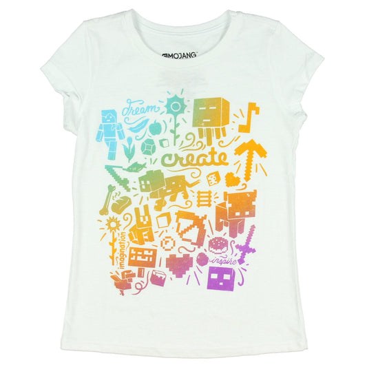 Girls Minecraft Create Graphic Tee T-Shirt - Bladevip