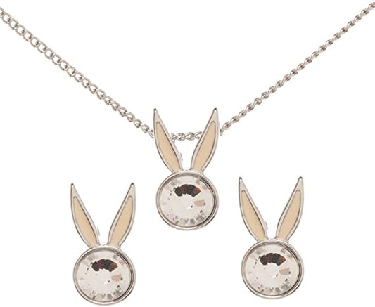 Looney Tunes Bugs Bunny Crystal Jewelry Necklace and Earrings Set - Bladevip