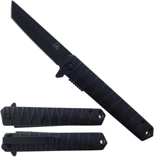 KS 36447-BK 4.75" Black Heavy Duty Tanto Blade Assist-Open Folding Pocket Knife
