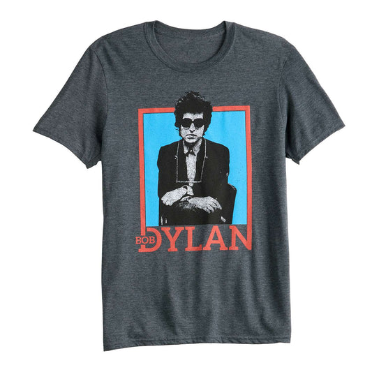 Men's Grey Heather Bob Dylan Graphic Tee T-Shirt