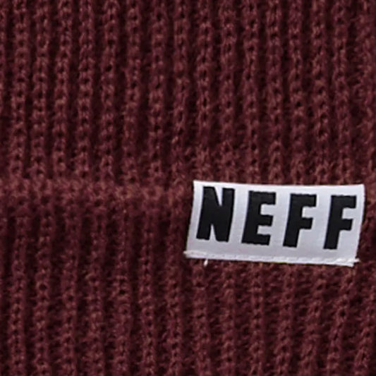 NEFF Men's fold Beanie, Maroon, One Size