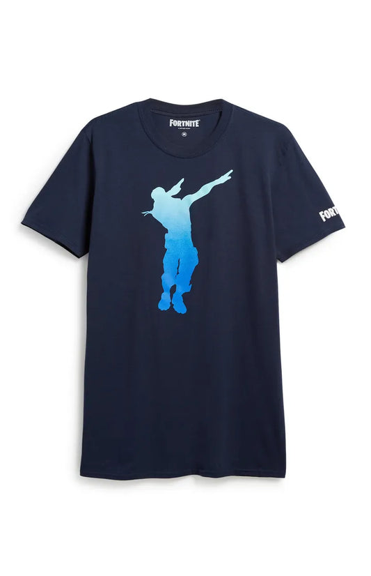 Men's Blue Fortnite Dab Dance Graphic Tee T-Shirt