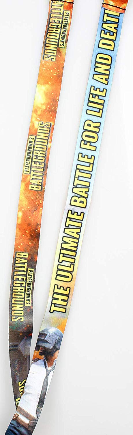 Playerunknown's Battleground PUBG Lanyard with ID Holder, Rubber Charm, and Collectible Sticker - Bladevip