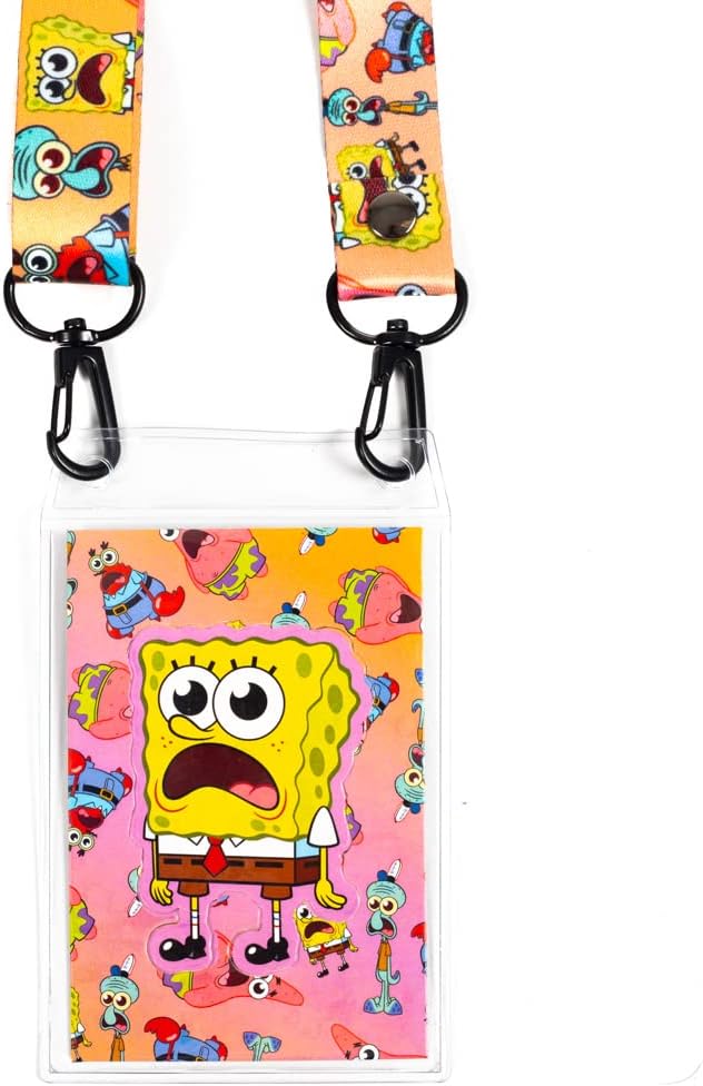 SpongeBob SquarePants Surprised Expressions Lanyard with ID Badge & Sticker