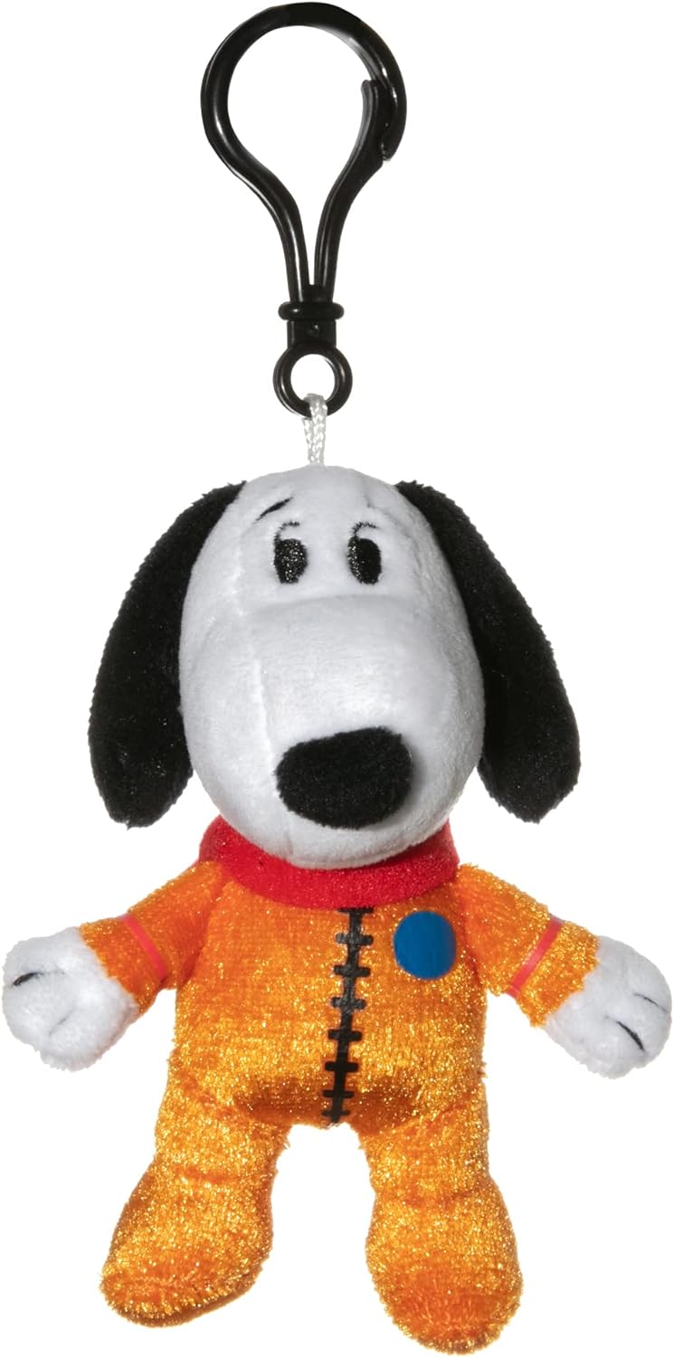 11897 Snoopy in Space Snoopy in Orange Astronaut Suit Clipsters Plush Toy 4"