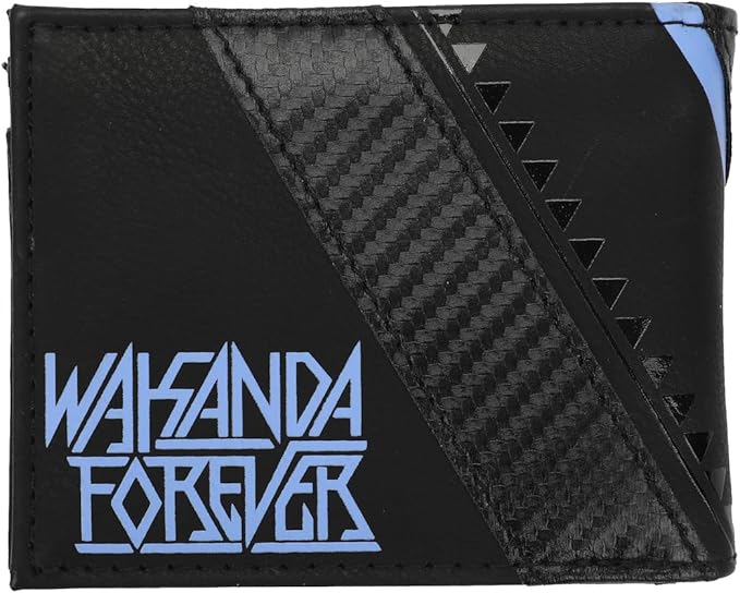 Black Panther Legacy Wakanda Forever Men's Black Bifold Wallet