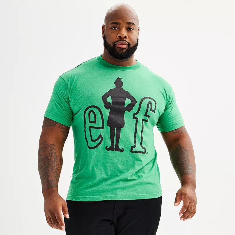 Men's Big & Tall Celebrate Together Elf Silhouette Tee - Bladevip