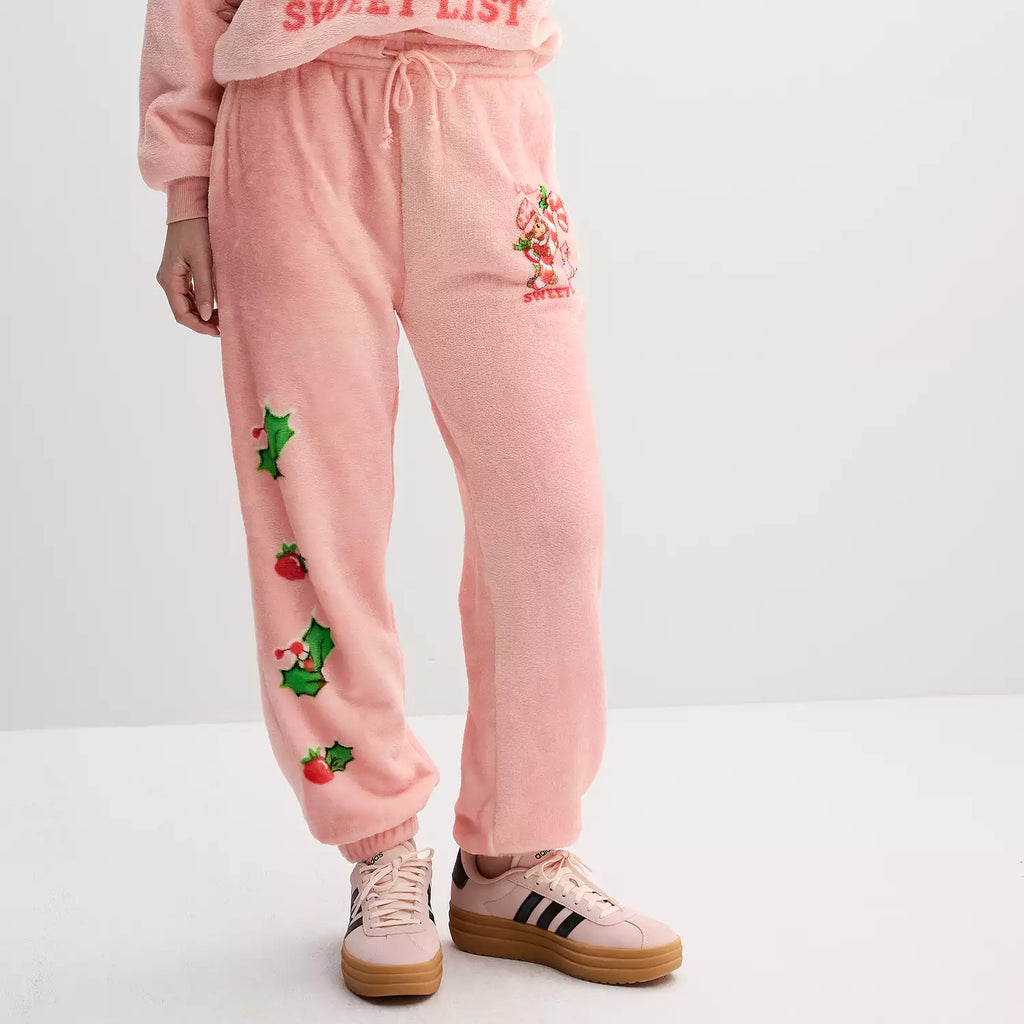 Juniors' Strawberry Shortcake On The Sweet List Woobie Jogger Pant