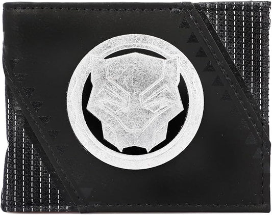 Black Panther Legacy Wakanda Forever Silver Foil Print Men's Bifold Wallet