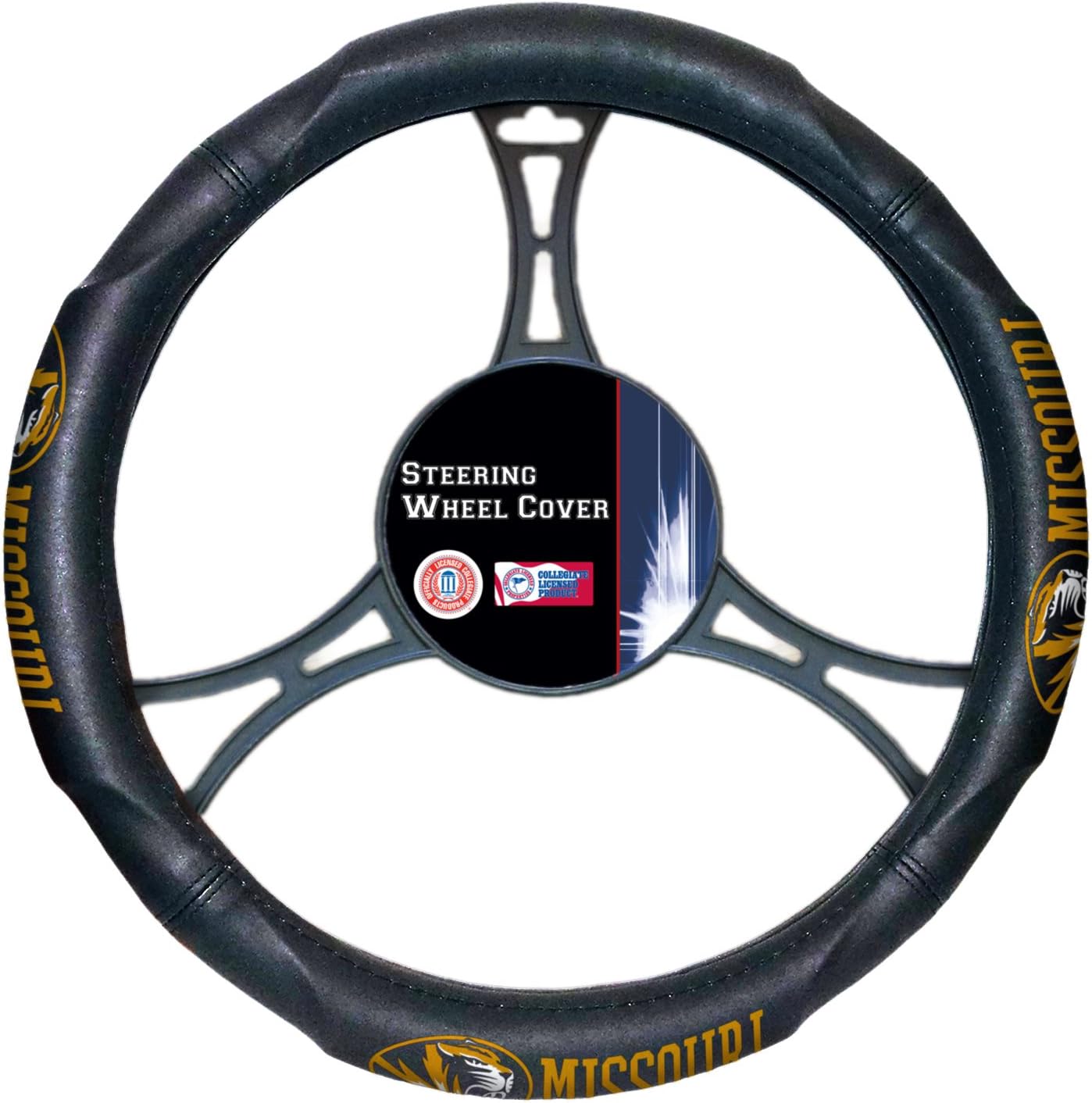 Northwest NCAA Missouri Tigers Steering Wheel Cover, 14.5"-15.5" - Bladevip