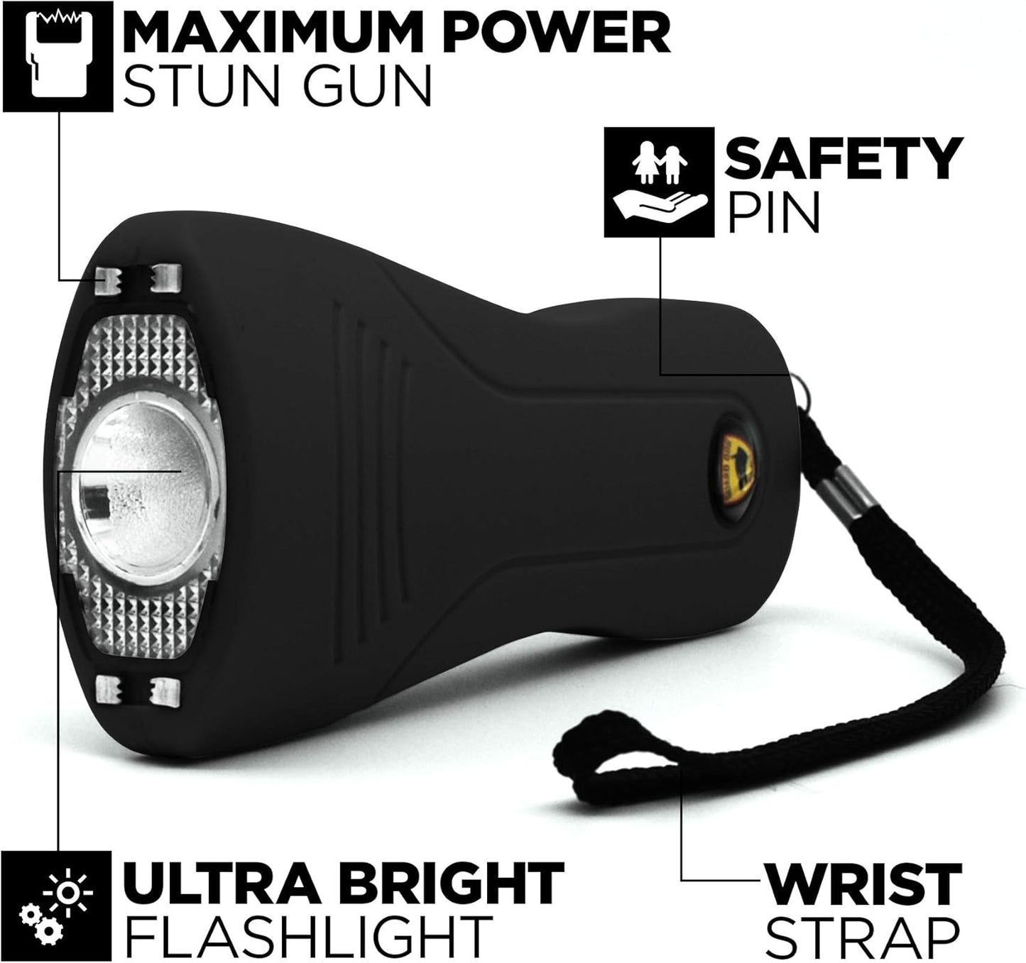 STUN SGGDVHV-BK Guard Dog Security VICE, Child Safety Stun Gun - Rechargeable with Safety Disable Pin LED Flashlight - Bladevip