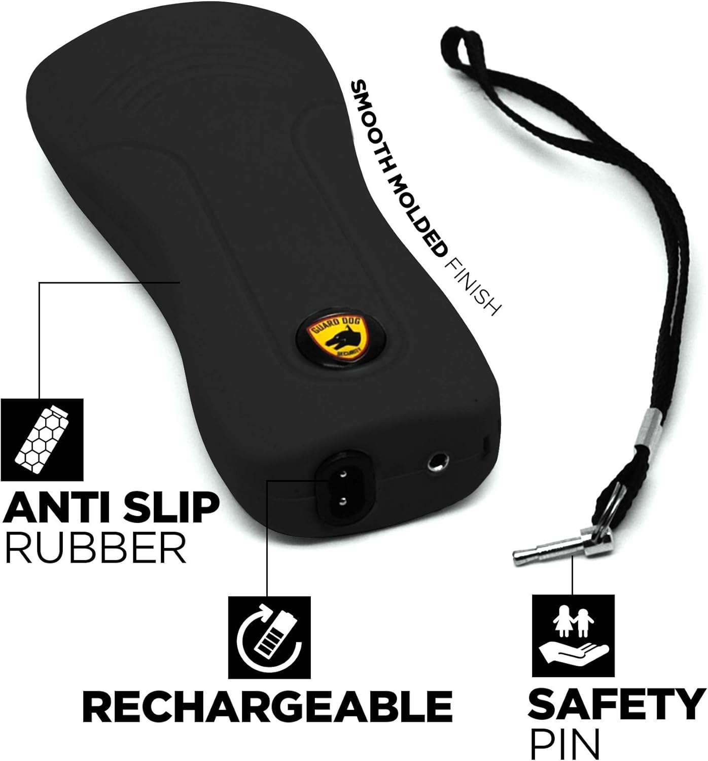 STUN SGGDVHV-BK Guard Dog Security VICE, Child Safety Stun Gun - Rechargeable with Safety Disable Pin LED Flashlight - Bladevip