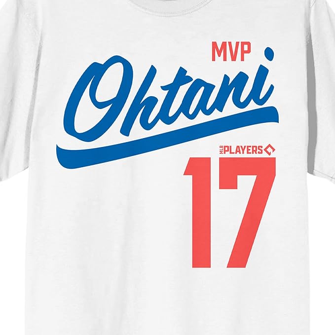 Bioworld Shohei Ohtani MVP Ohtani Players Number 17 Men's Crew Neck Short Sleeve T-Shirt
