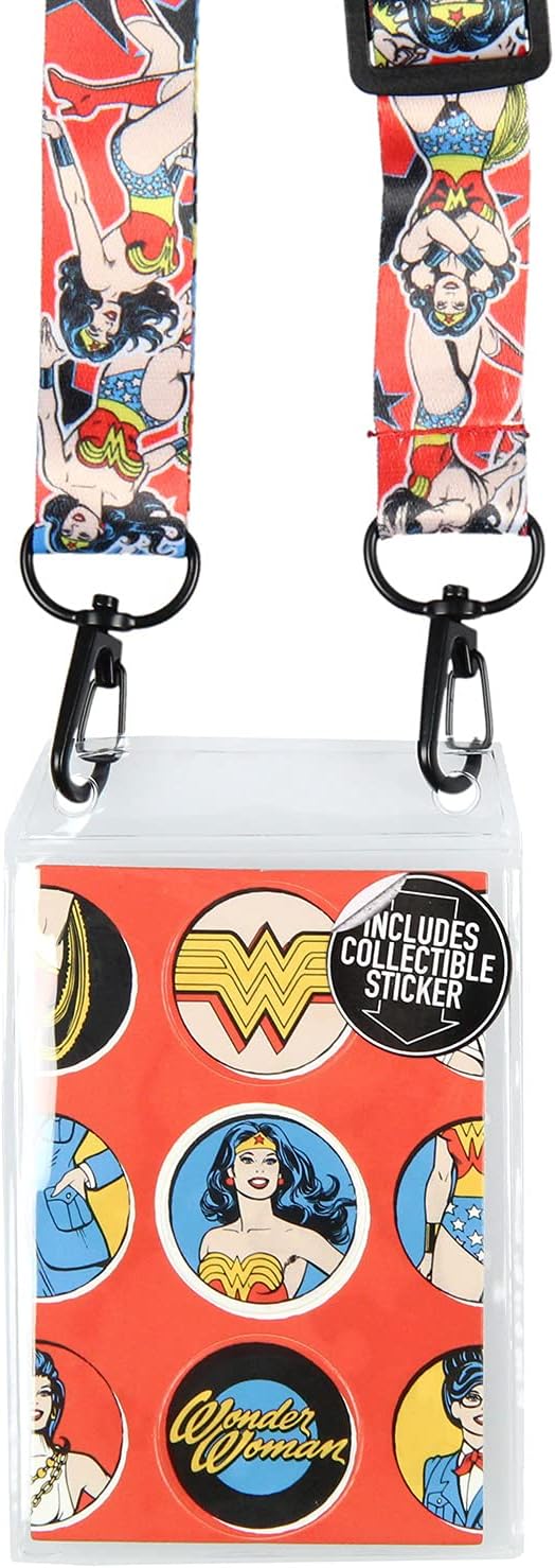 Wonder Woman Poses Multi-Use Lanyard Clear ID Badge Holder