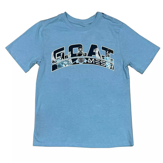 Boy's Toddler Messi G.O.A.T. Blue Short Sleeve T-Shirt Tee