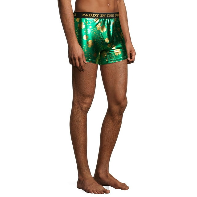 Men's Green Paddy in the USA Boxer Briefs Saint Patrick's Day Novelty Gift Underwear