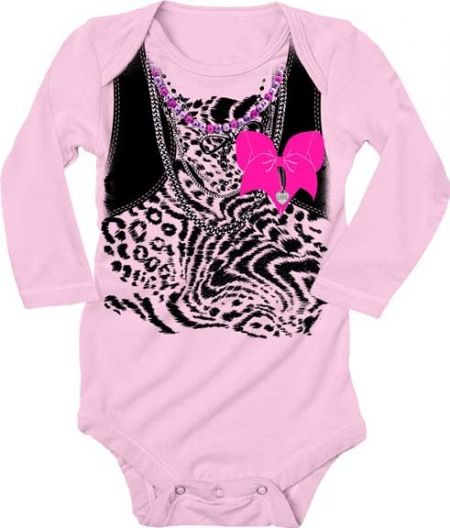 Punk One Piece Baby Bodysuit Romper with Leopard & Black Vest - Bladevip