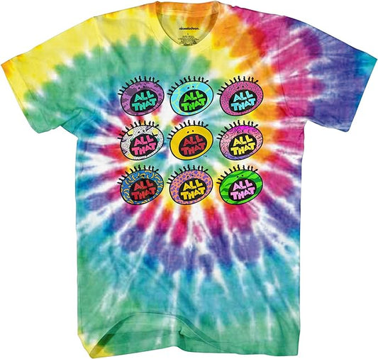 Men's Nickelodeon Tie Dye All That Logos Graphic Tee T-Shirt