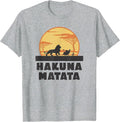 MENS 5XL Grey Heather Distressed Disney Lion King Hakuna Matata T-Shirt