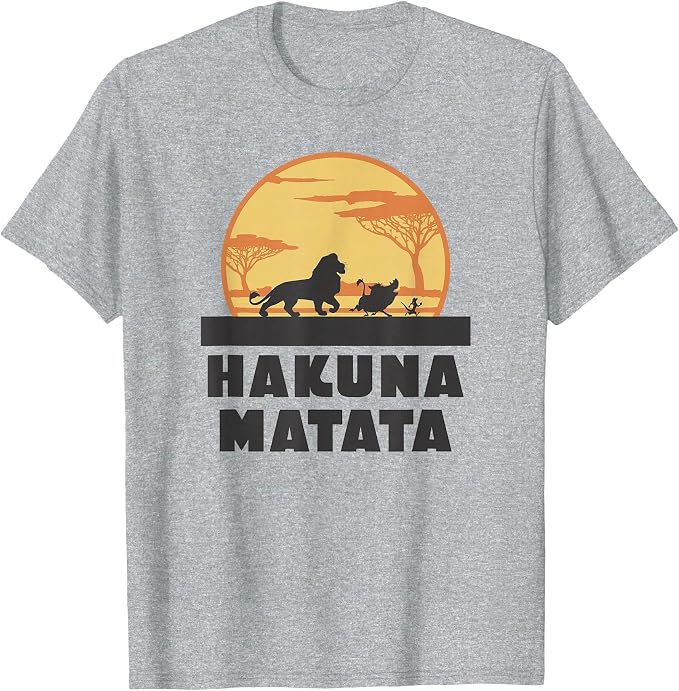 MENS 5XL Grey Heather Distressed Disney Lion King Hakuna Matata T-Shirt