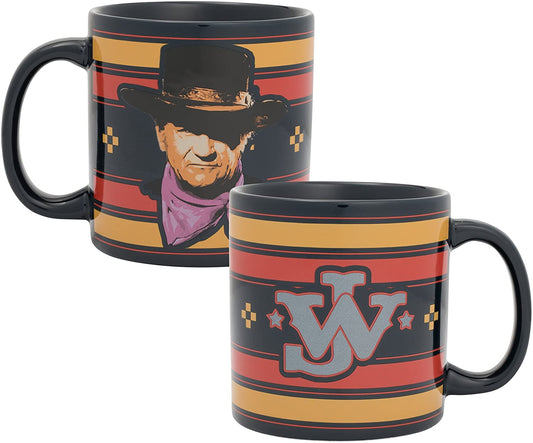 John Wayne Logo 20 oz Ceramic Courage Brown Mug - Bladevip