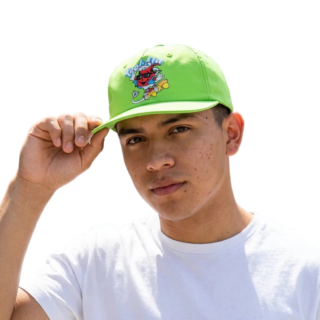 Kool-Aid Neon Green Kool Aid Man Skating Snapback Hat - view 2