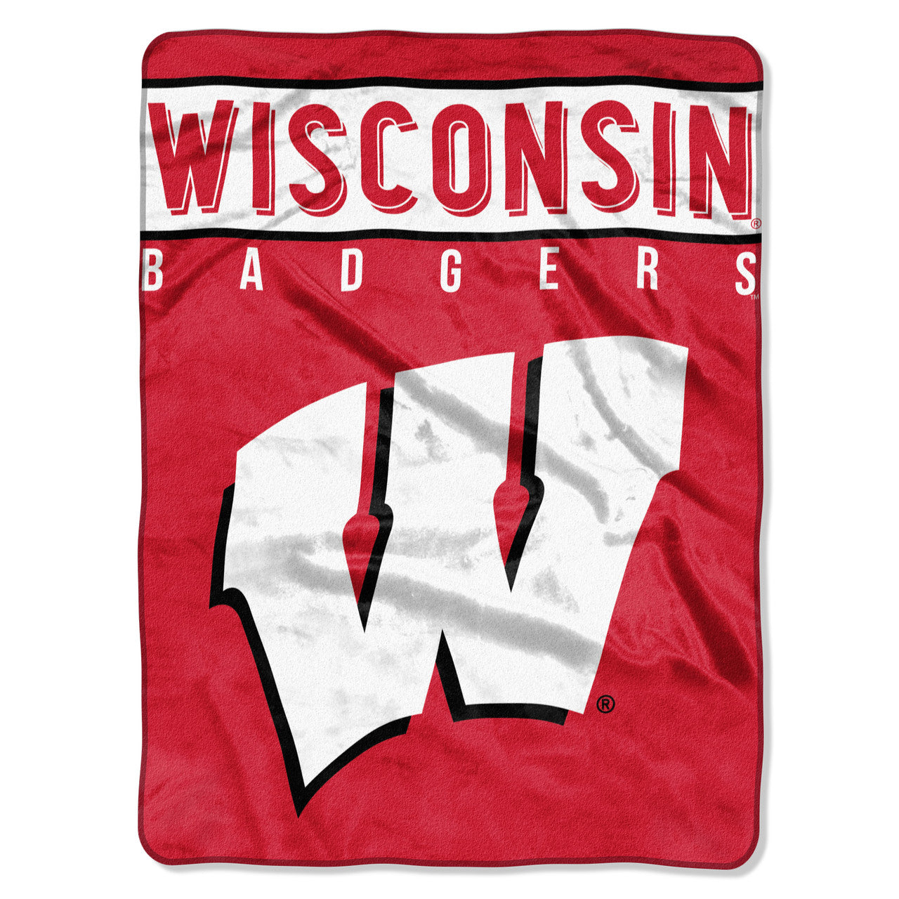 Northwest NCAA Wisconsin Badgers Blanket 60x80 Raschel Basic Design
