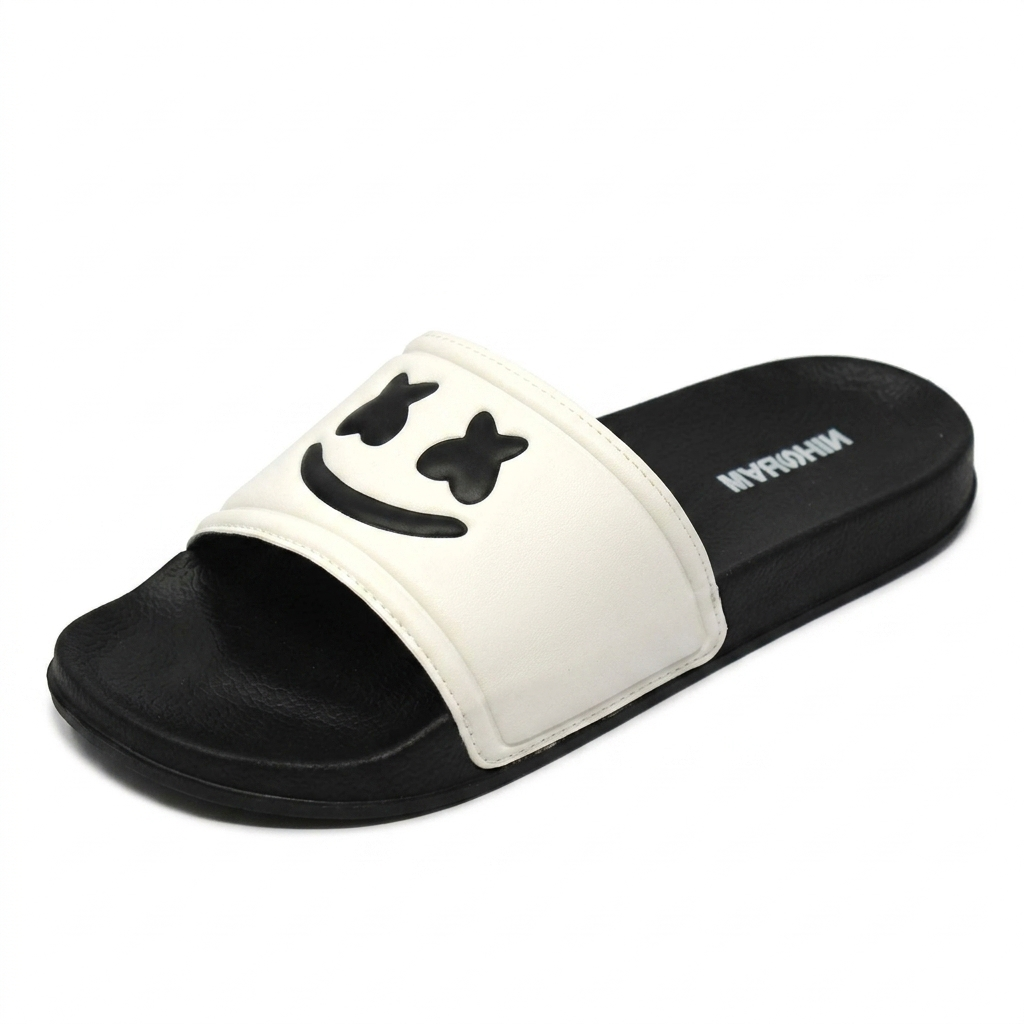 Adult Marshin Clothing Co Marshmello Smiley Face Slide Sandals - view 2